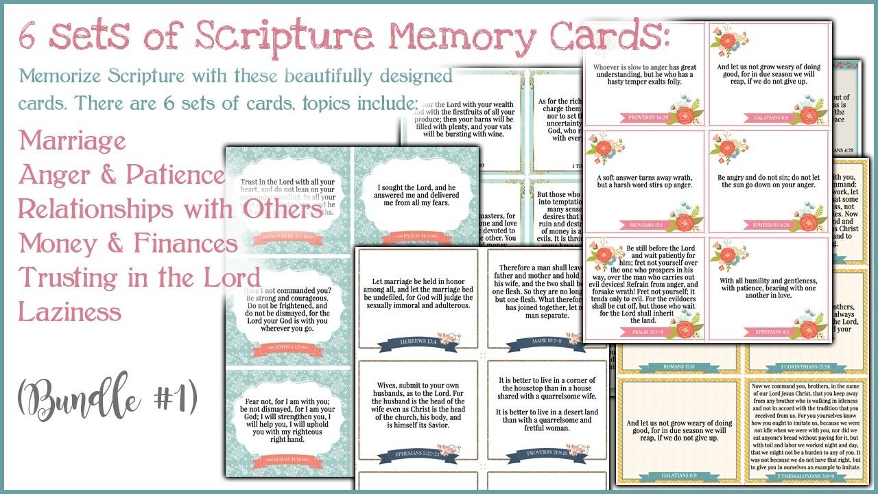 12 Sets of Scripture Memory Cards
