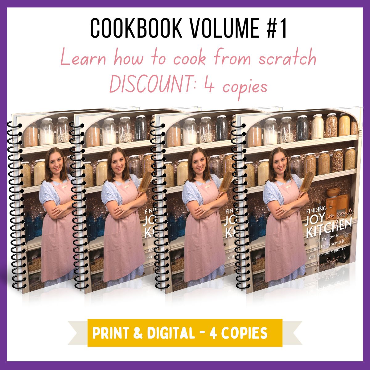 4 book bundle: Cookbook Volume 1: From Scratch Pantry Staples - PRINT