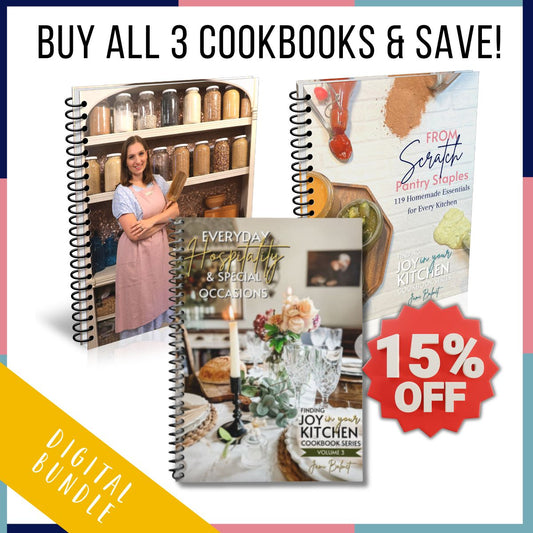 Buy all 3 of my cookbooks & save 15%! DIGITAL