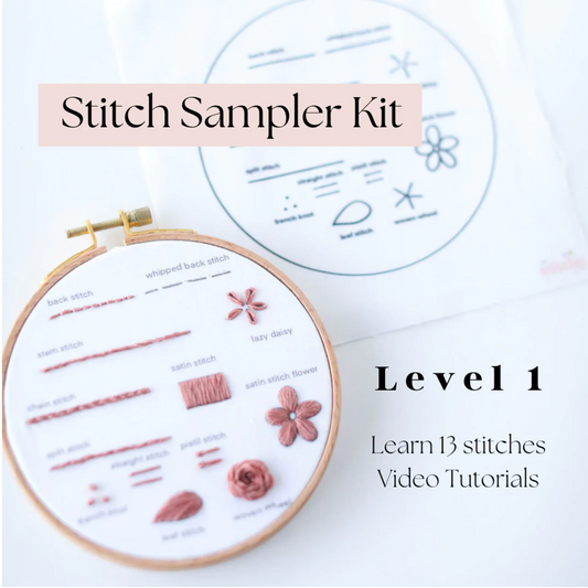 Level I - Stitch Sampler Beginner Embroidery Kit