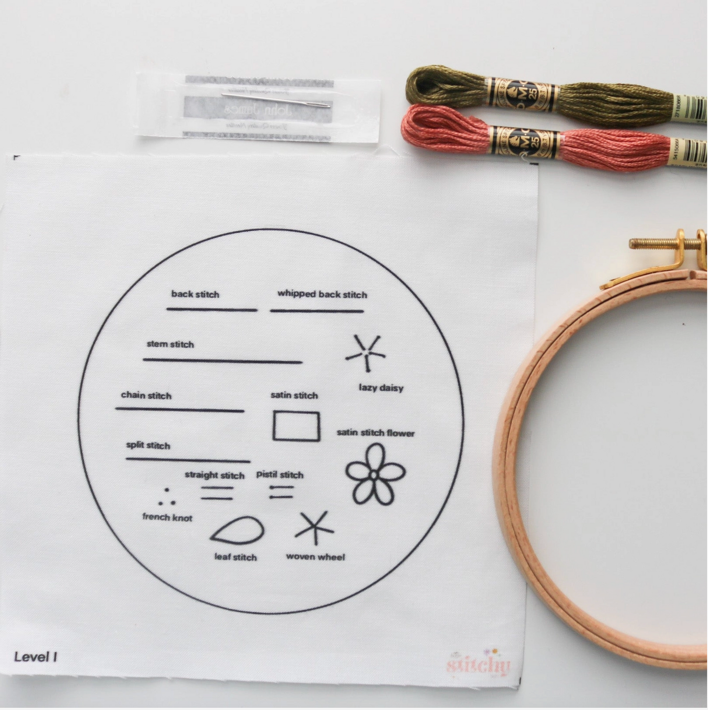 Level I - Stitch Sampler Beginner Embroidery Kit