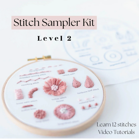 Level 2 - Stitch Sampler Beginner Embroidery Kit