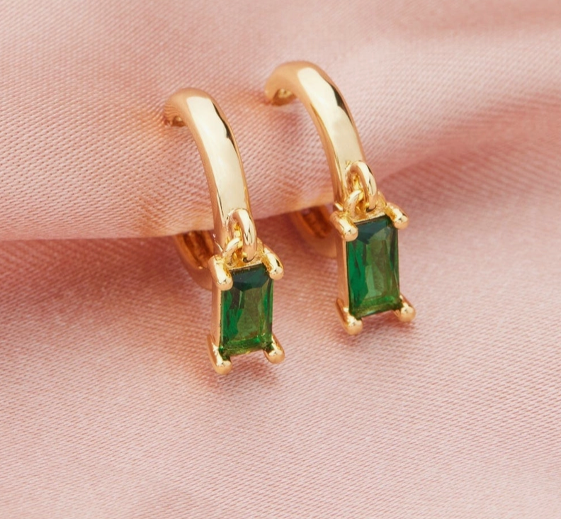Earrings of the Quarter: Emerald Hoop Earrings