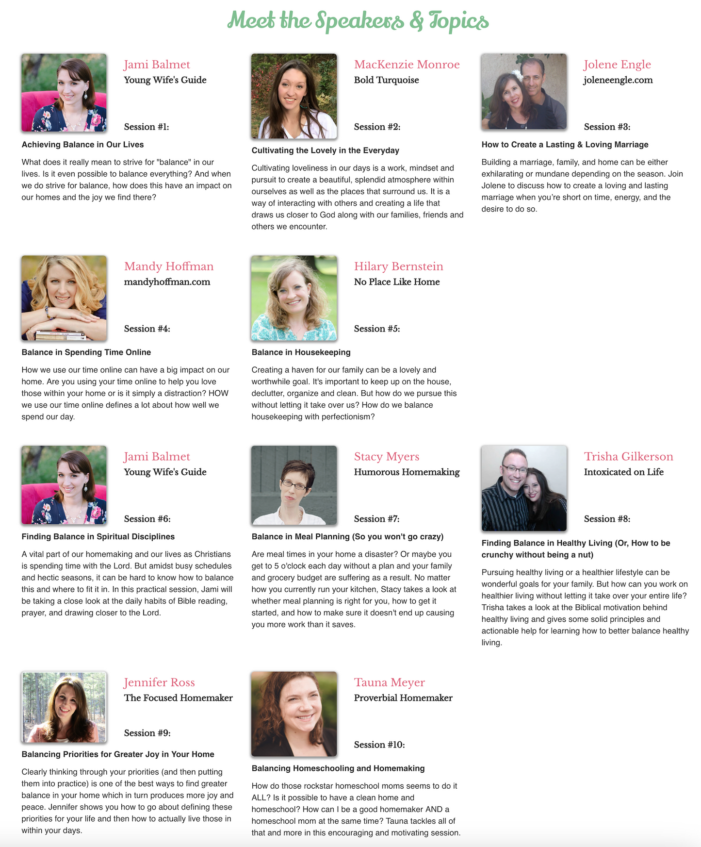 2016 Homemaking Ministries Online Conference