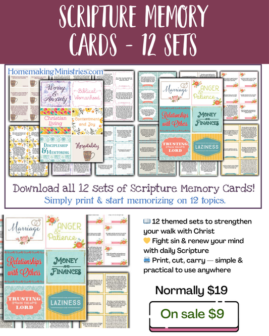 12 Sets of Scripture Memory Cards