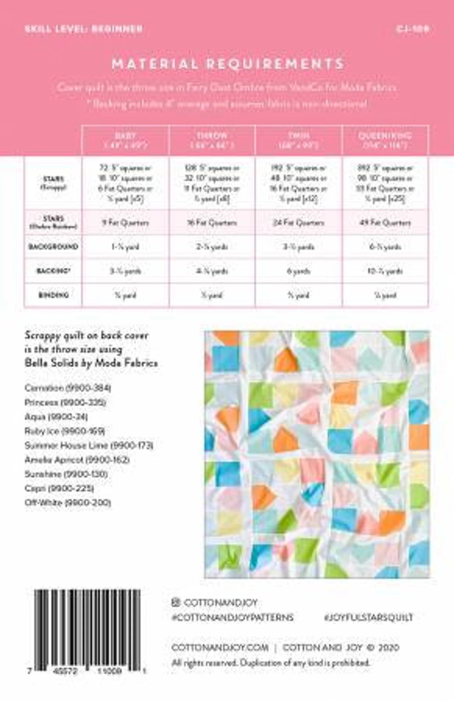 Beginner Quilt Pattern: Joyful Starts