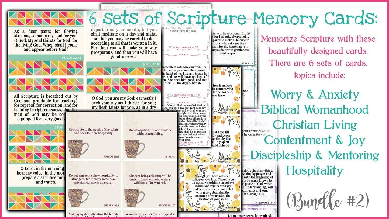 12 Sets of Scripture Memory Cards