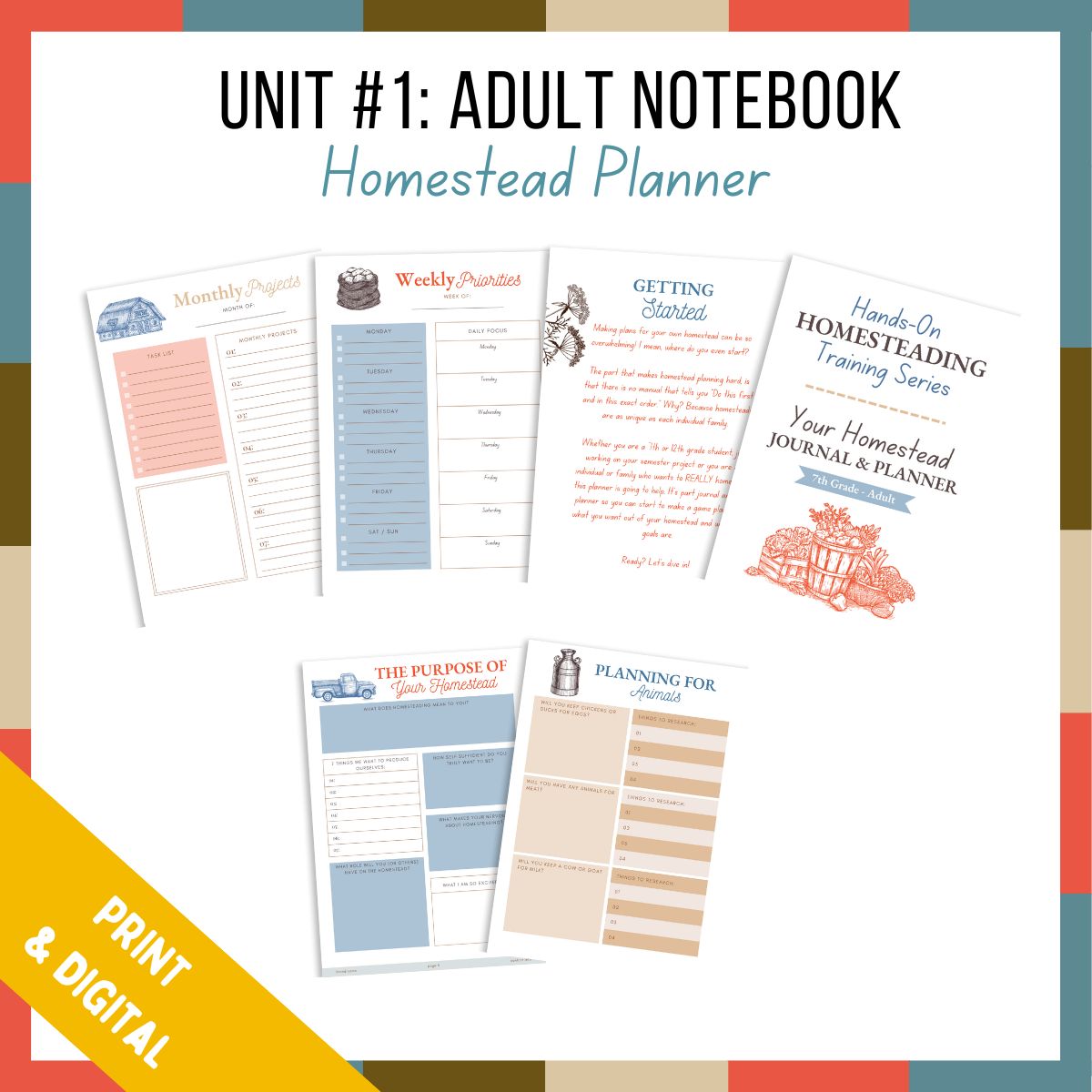 Unit #1: Adult Homestead Planner - PRINT